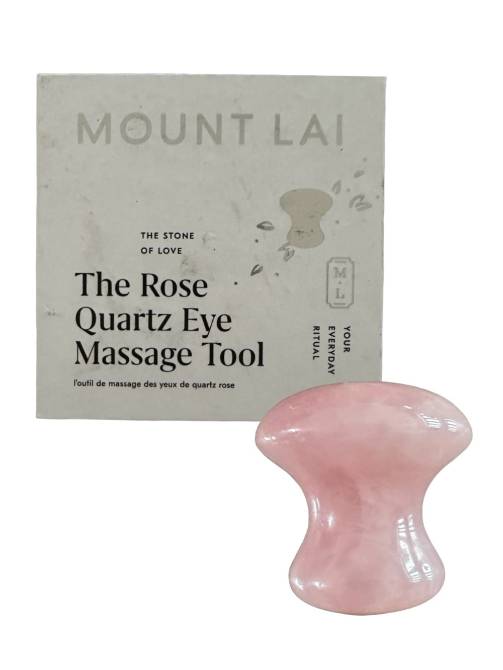 MOUNT LAI The Rose Quartz Eye Massage Tool Natural Stone